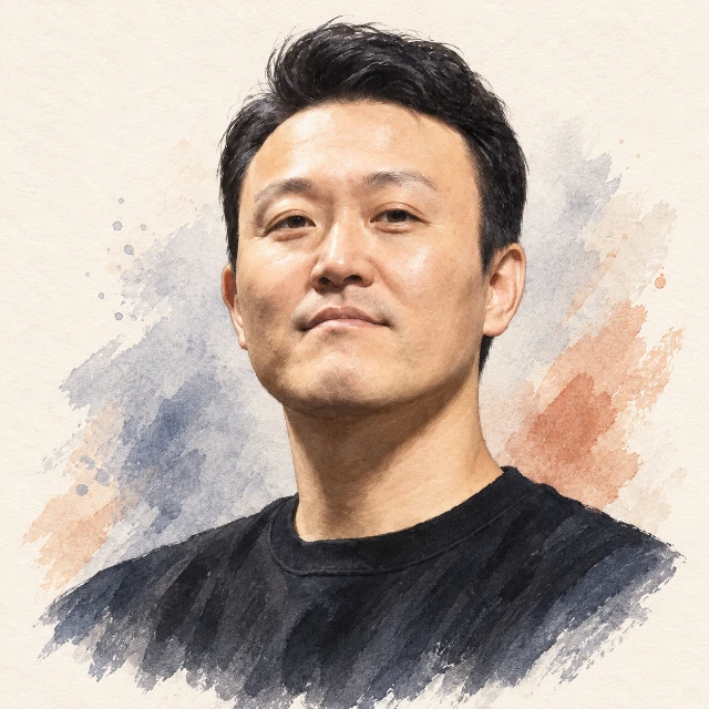 김주영 강사 사진을 바탕으로 편집한 수채화 초상화
