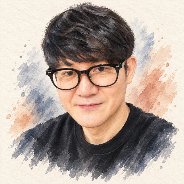 임상진 강사 사진을 바탕으로 편집한 수채화 초상화